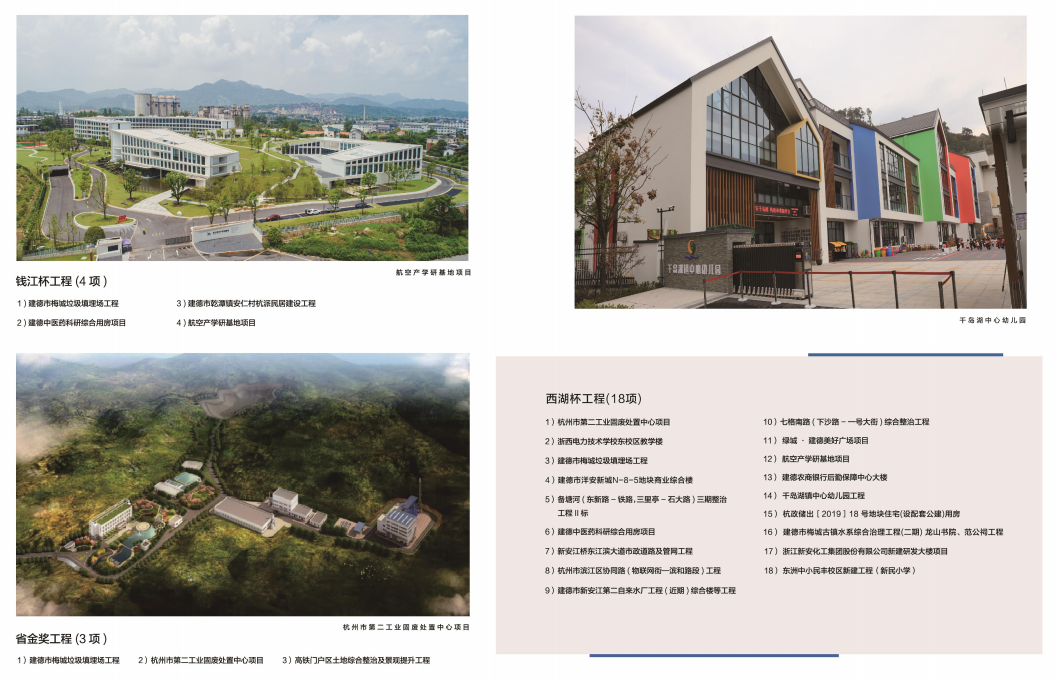 钱江杯、省金奖、西湖杯工程